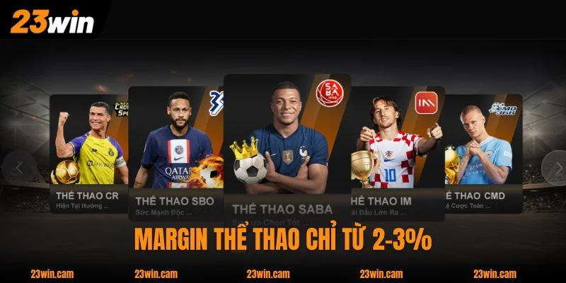 Margin thể thao chỉ từ 2-3%, thấp hơn trung bình rất nhiều